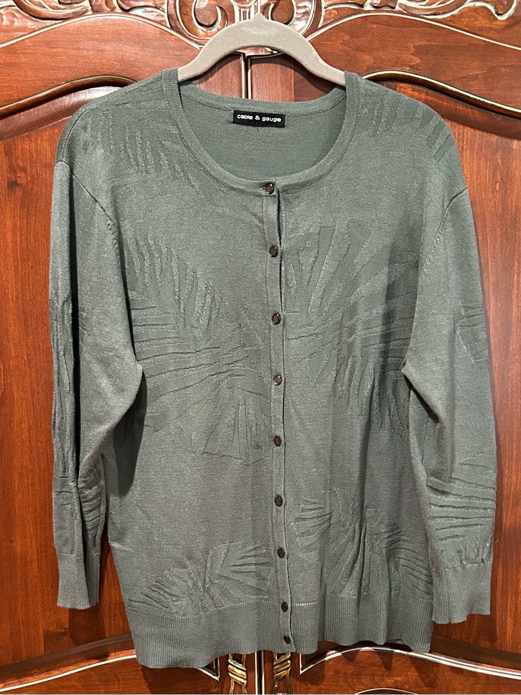 Cable & Gauge Olive Green Knit Cardigan